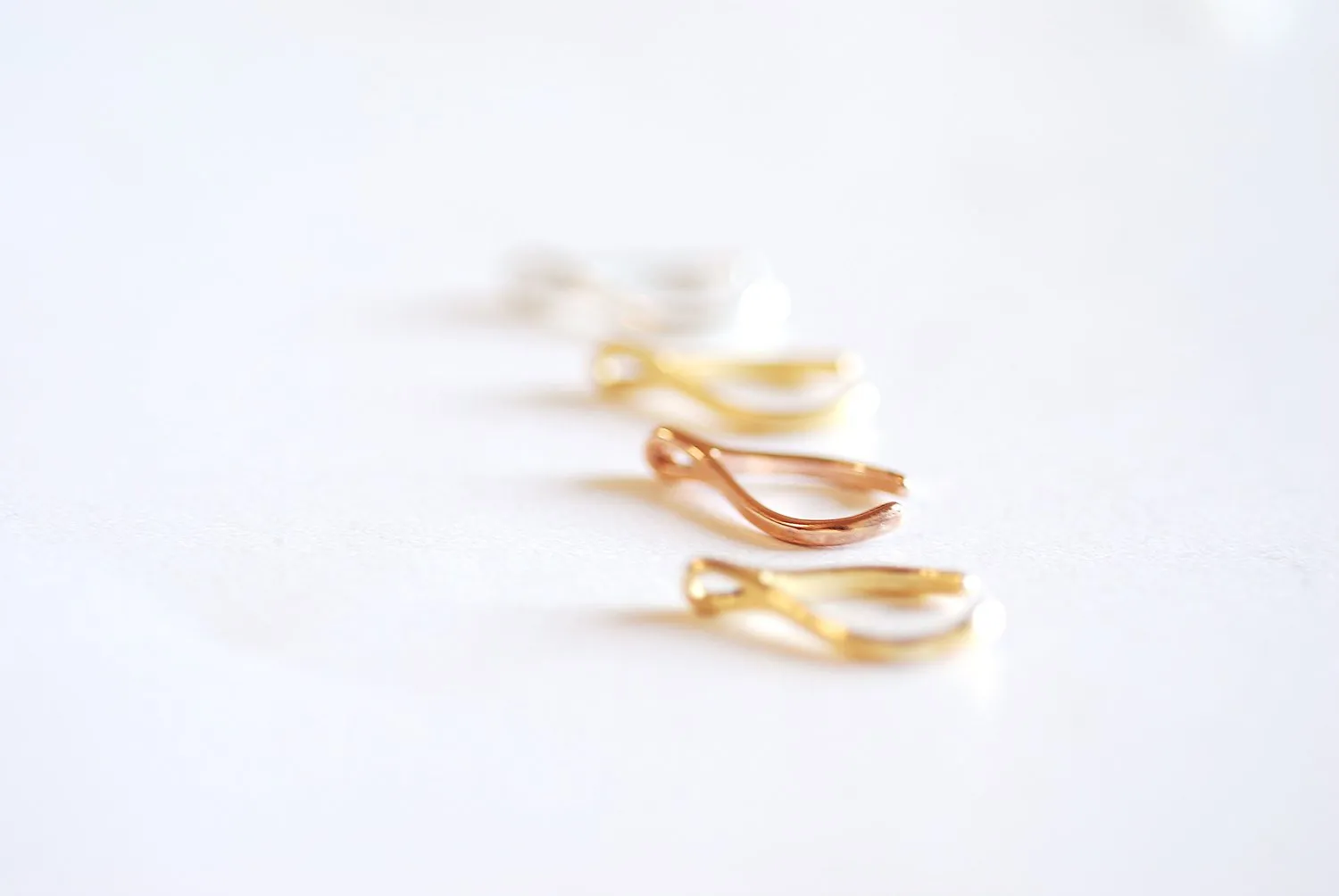 Pink Rose Gold Uneven Wishbone Charm- Vermeil 22k Gold plated Sterling Silver Uneven Wishbone Charm, Wishbone Charm, Gold Lucky Wishbone,320