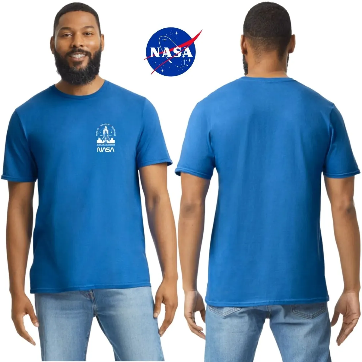 Playera Deportiva Hombre Nasa Cohete Espacial Escudo