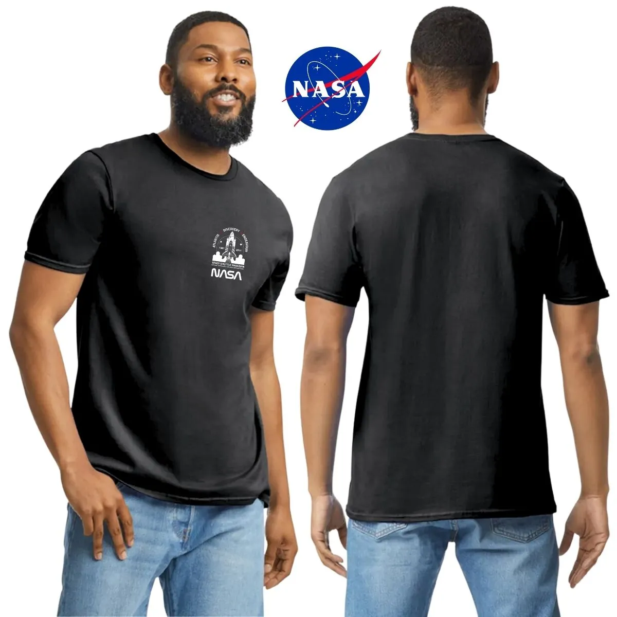 Playera Deportiva Hombre Nasa Cohete Espacial Escudo