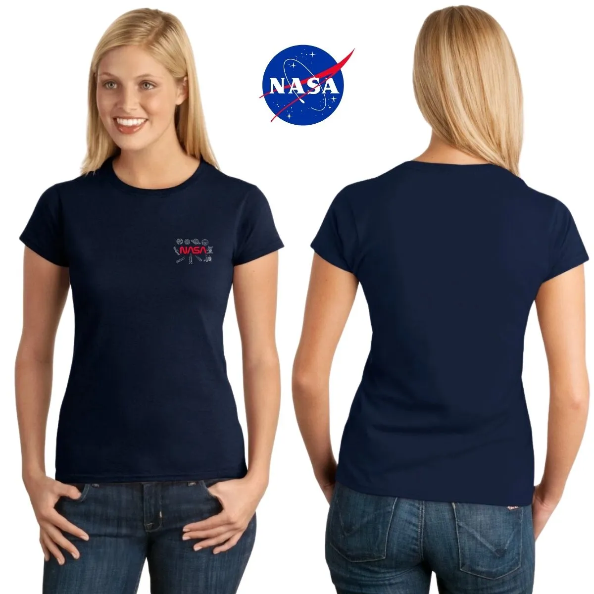 Playera Deportiva Mujer Nasa Espacio Escudo