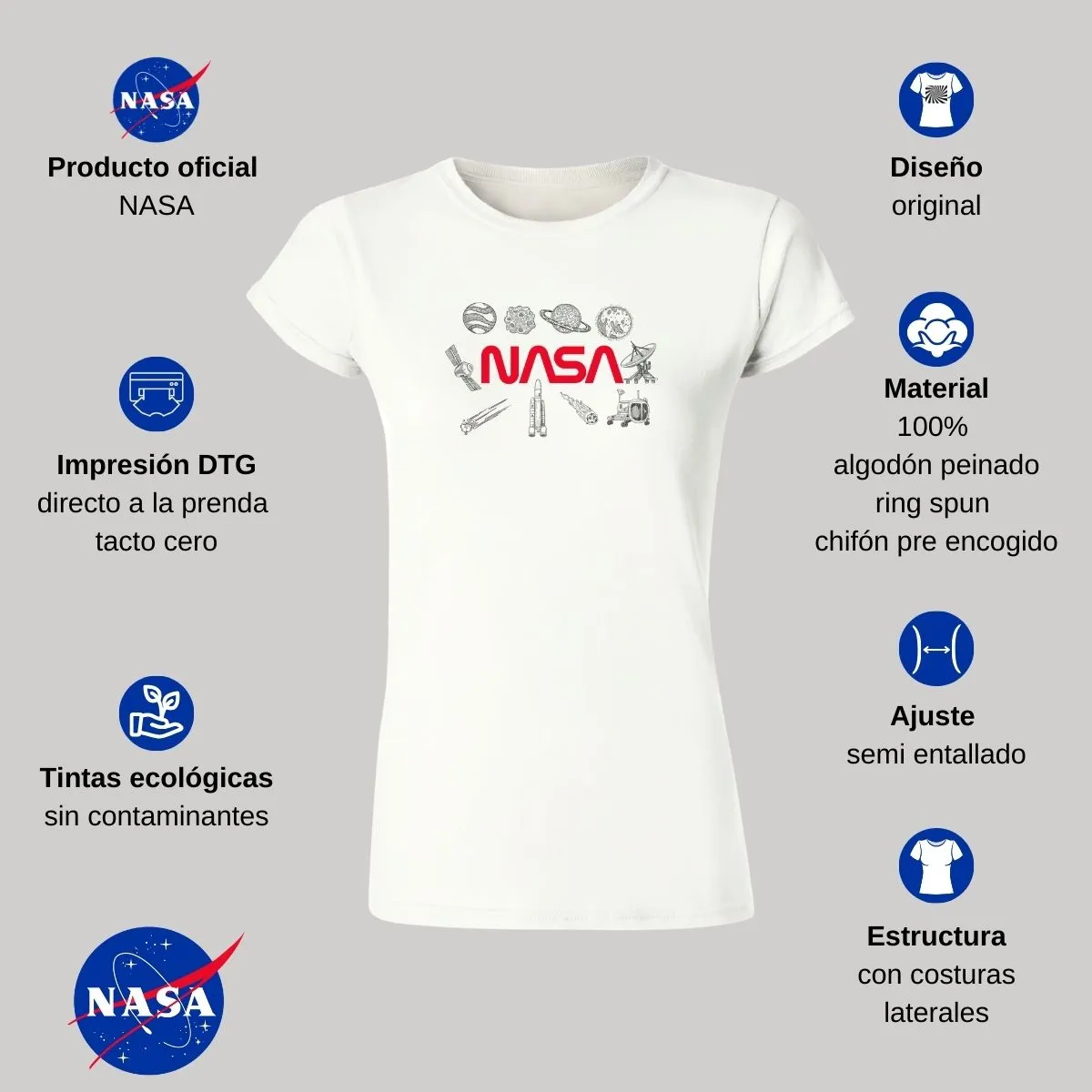 Playera Deportiva Mujer Nasa Espacio