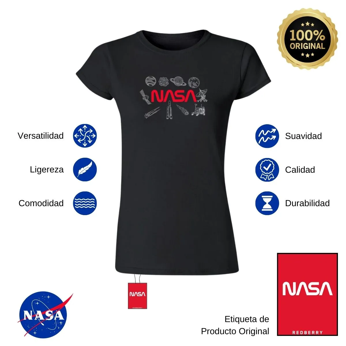 Playera Deportiva Mujer Nasa Espacio