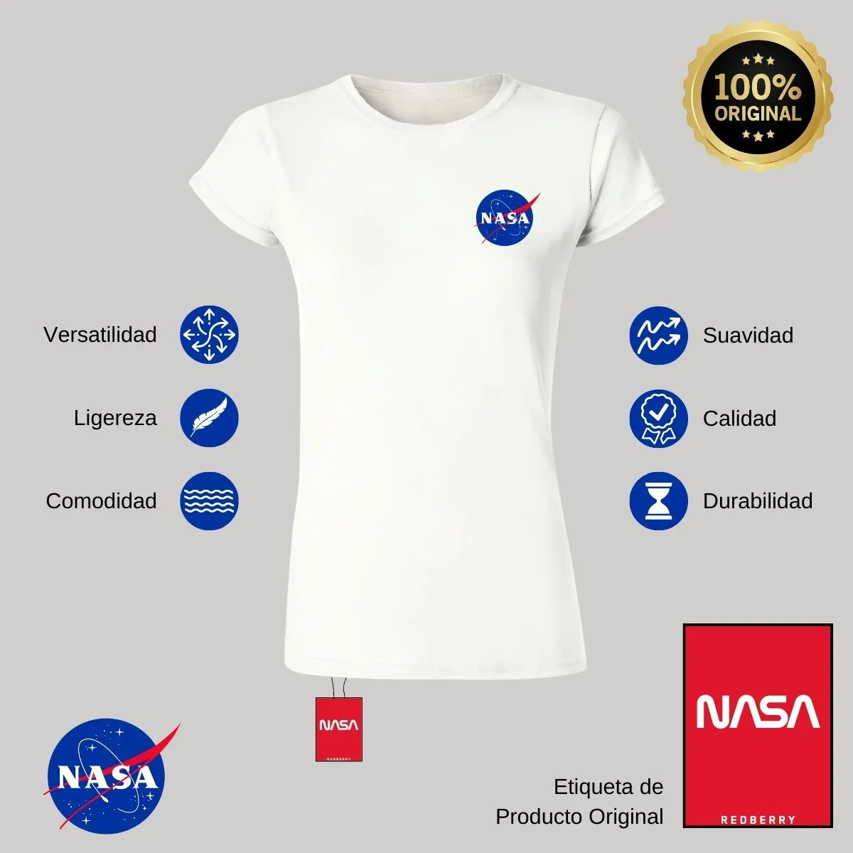 Playera Deportiva Mujer Nasa Logo Espacial Escudo