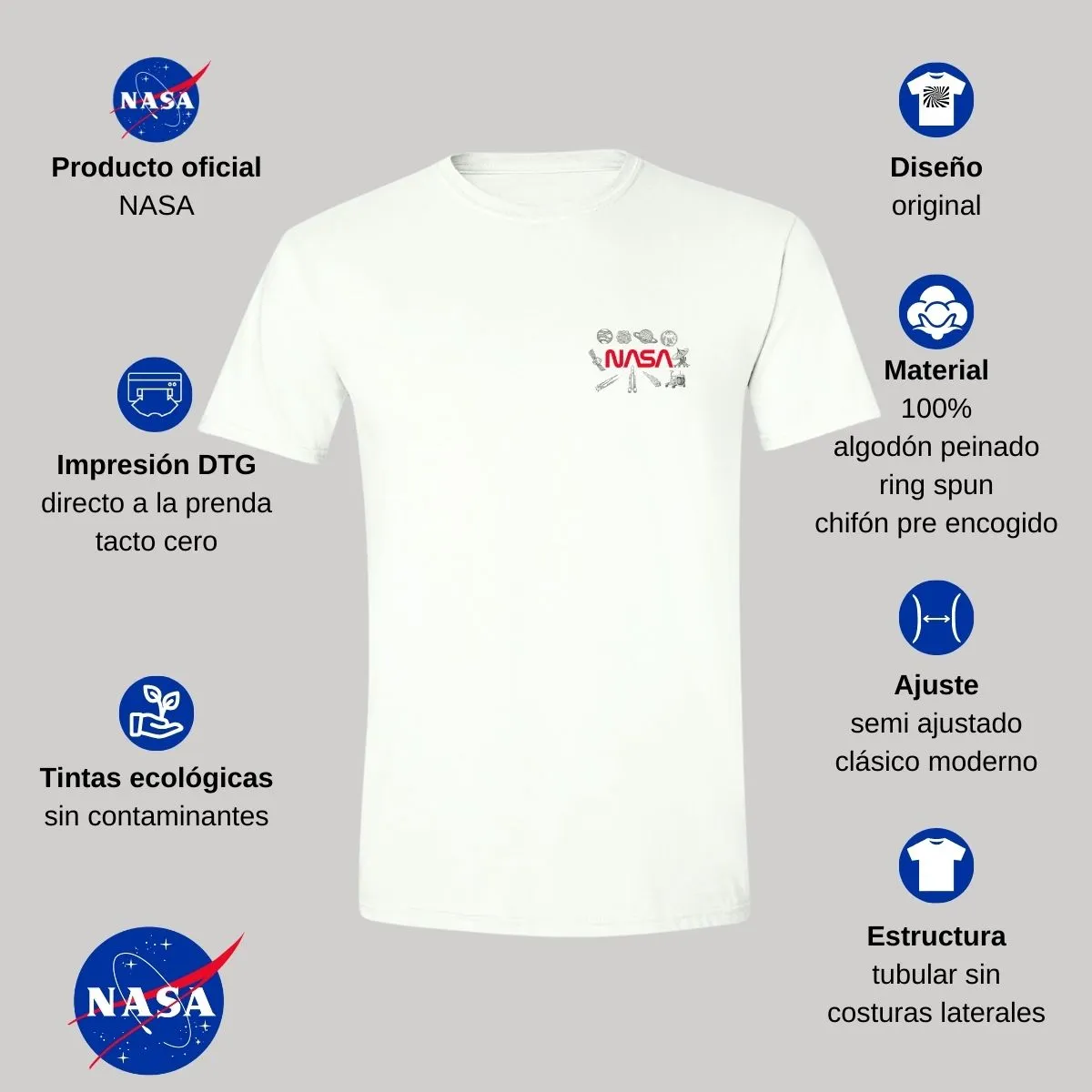 Playera Hombre Nasa Espacio Escudo