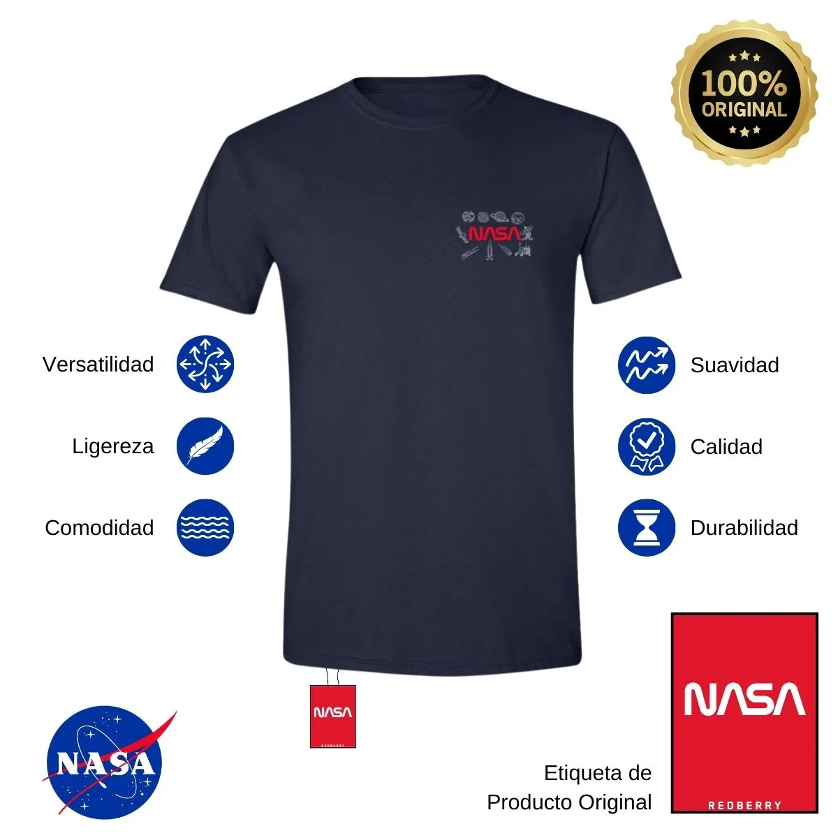 Playera Hombre Nasa Espacio Escudo