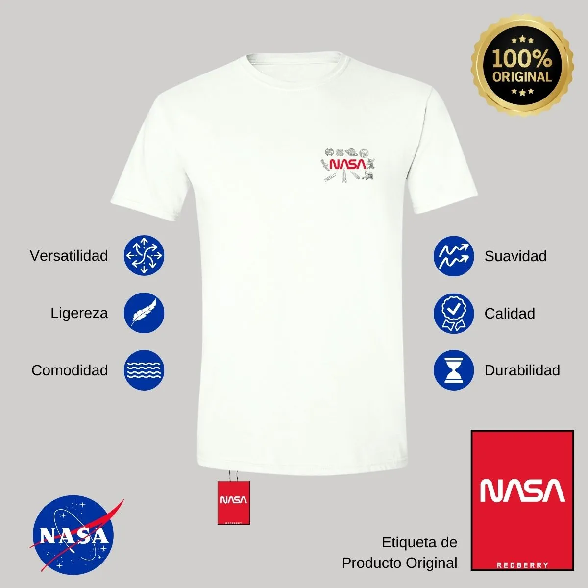 Playera Hombre Nasa Espacio Escudo