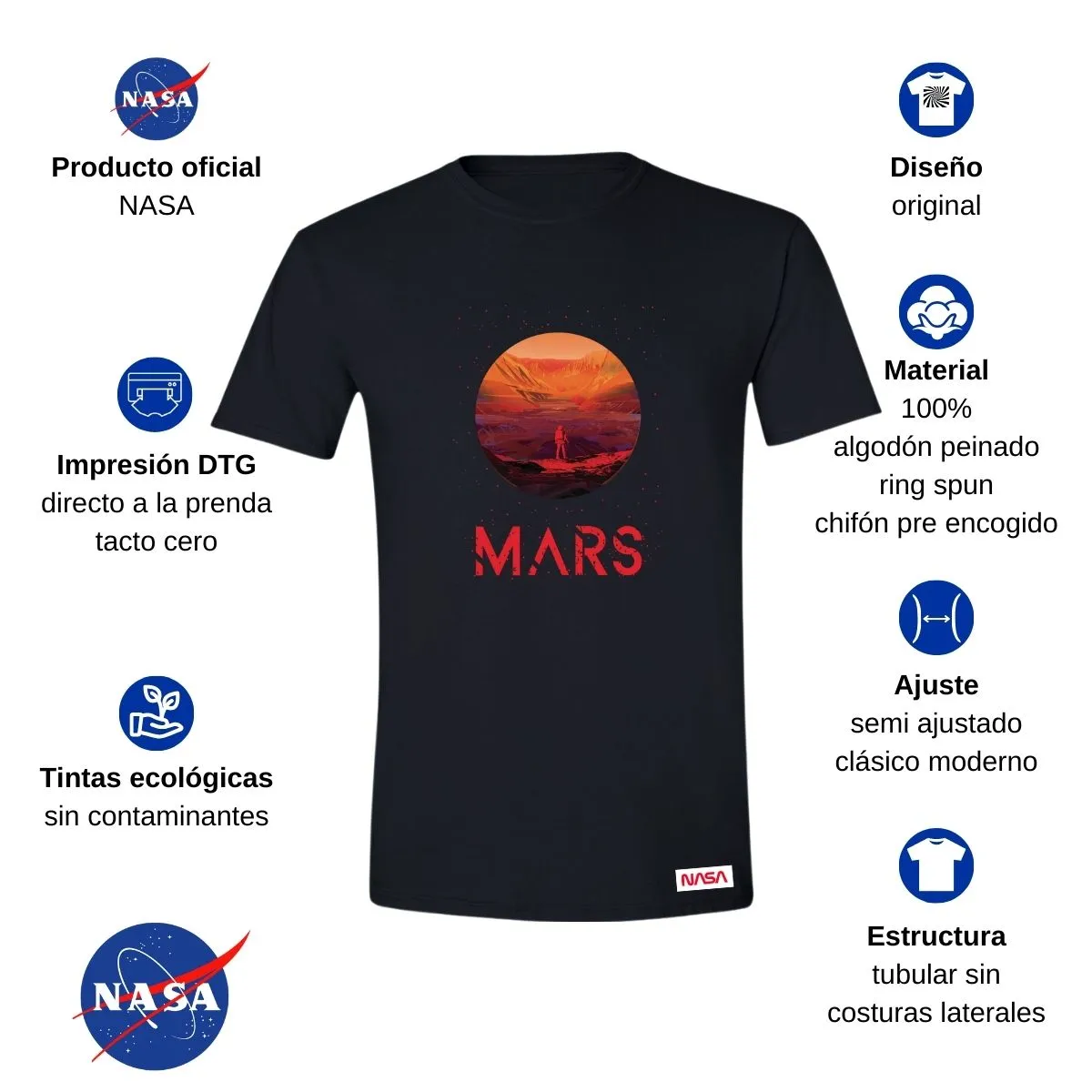 Playera Hombre Nasa Mars