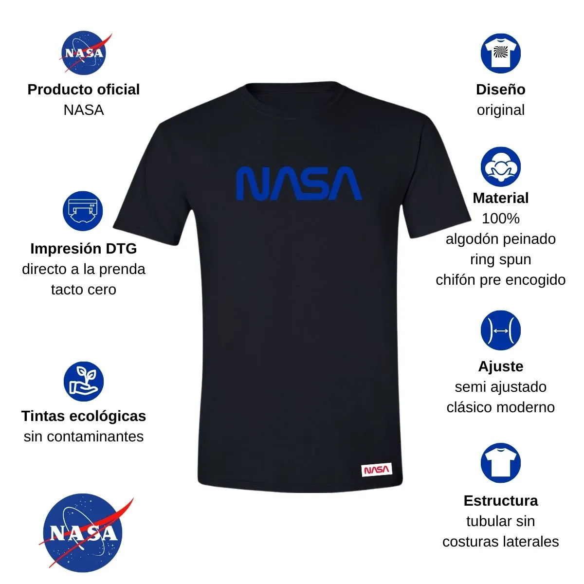 Playera Hombre Nasa Worm Blue