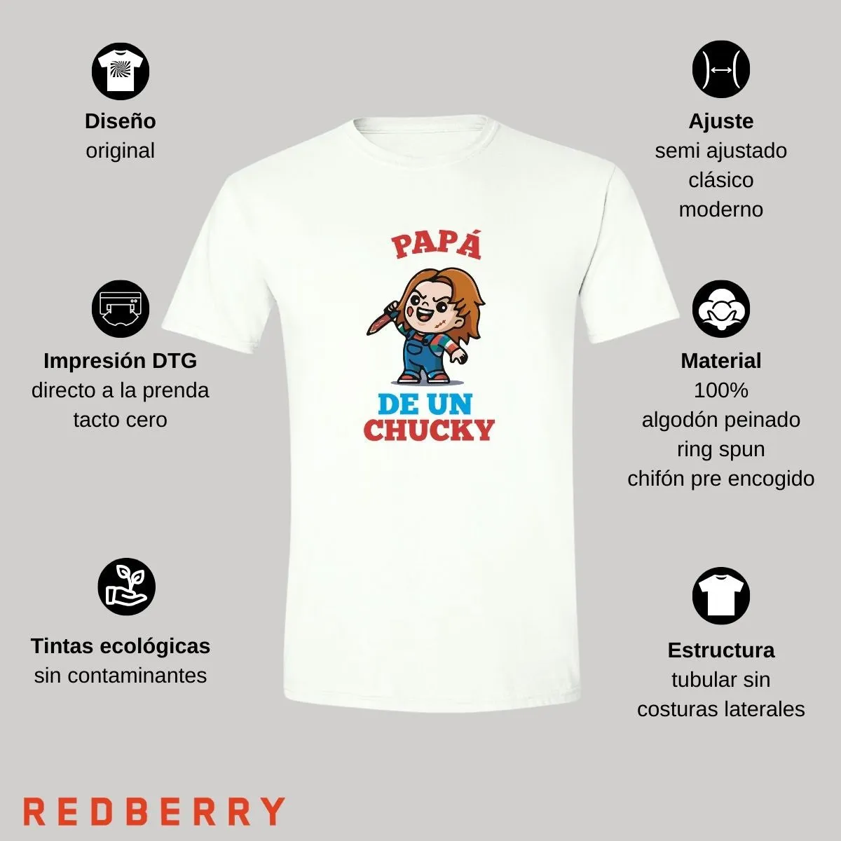 Playera Hombre Papá de un Chucky