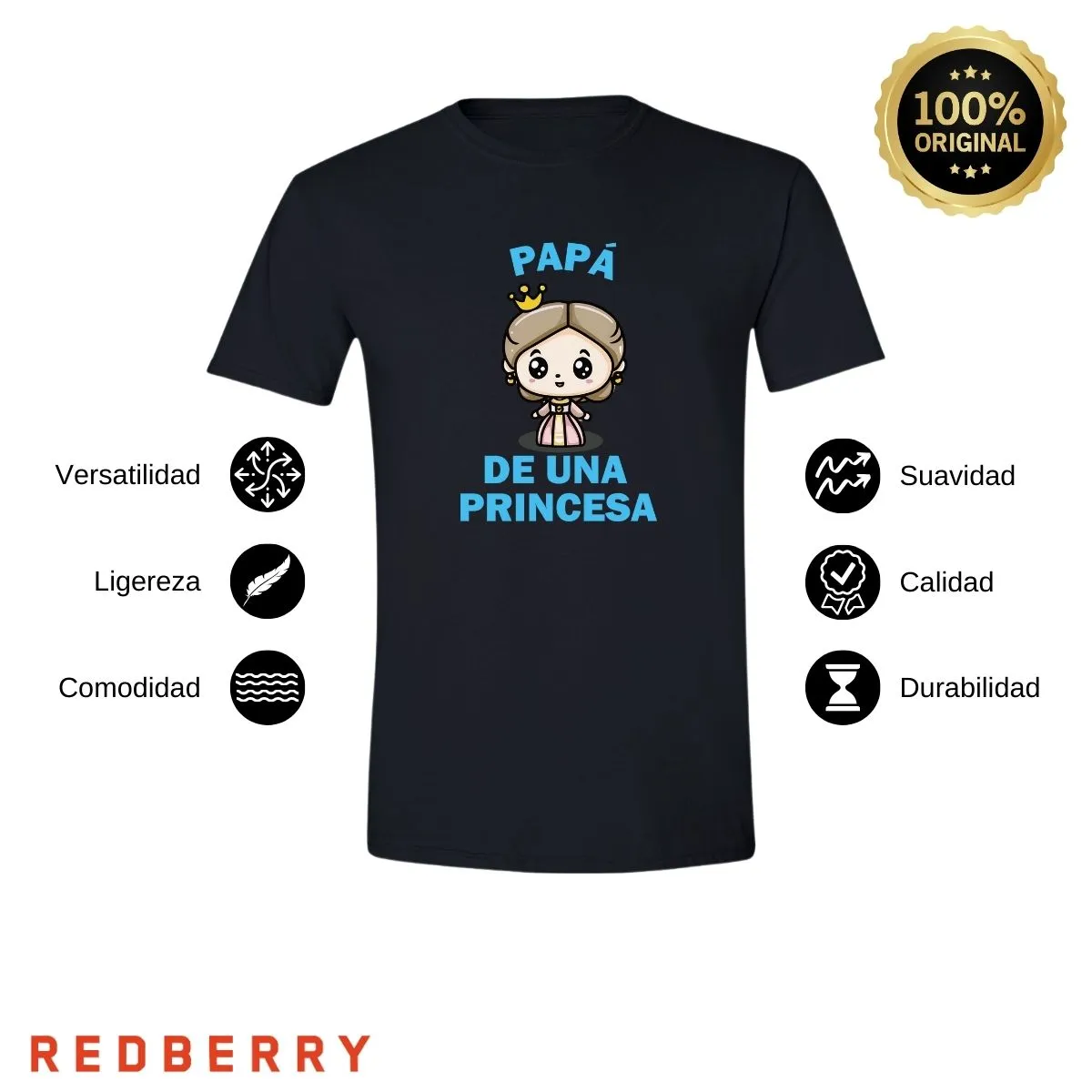 Playera Hombre Papá de una princesa