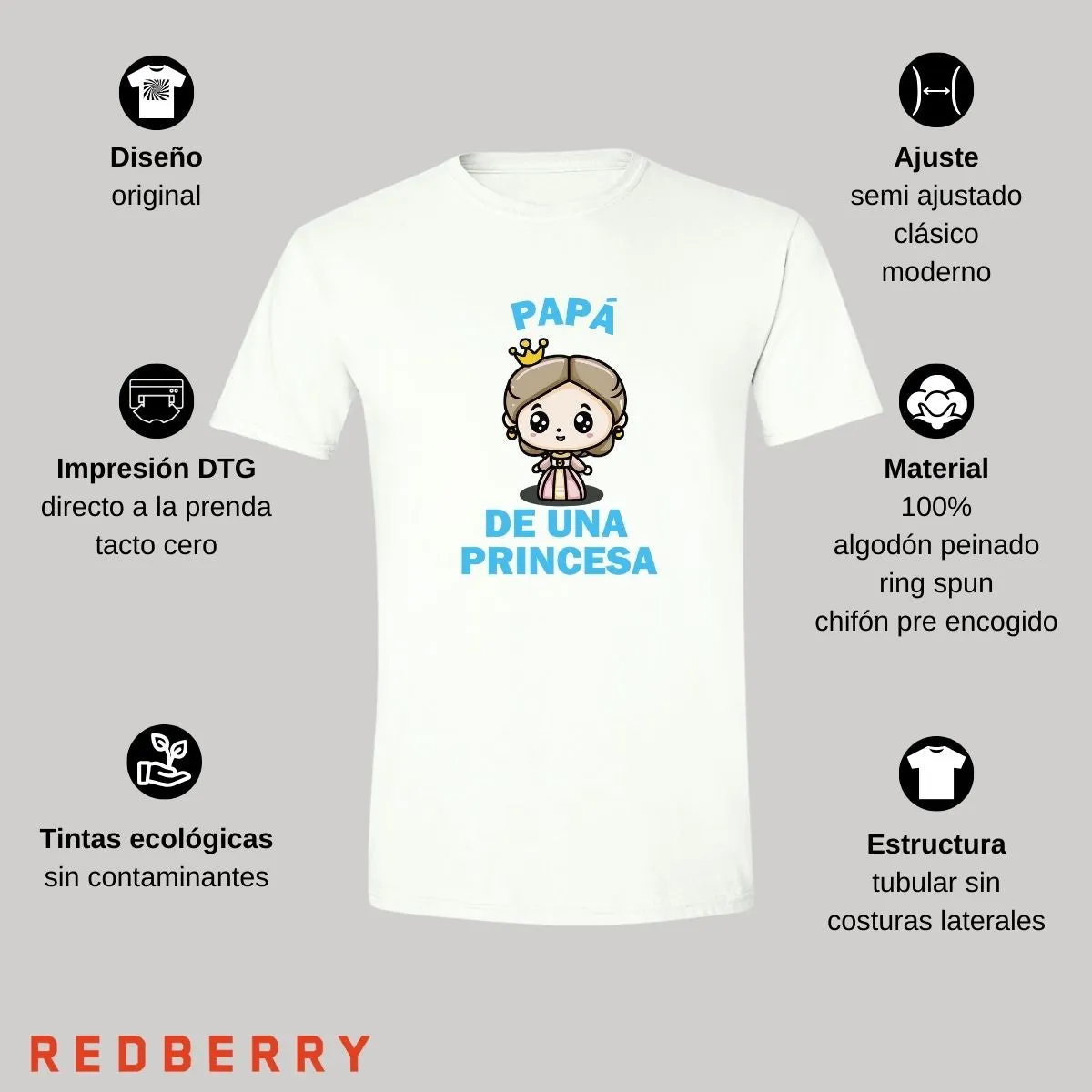 Playera Hombre Papá de una princesa