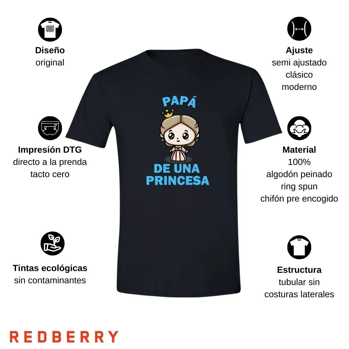 Playera Hombre Papá de una princesa