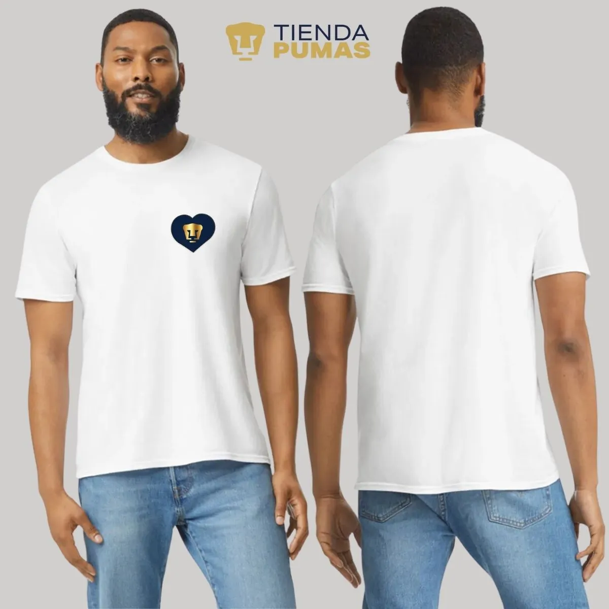 Playera Hombre Pumas UNAM Corazón bordado