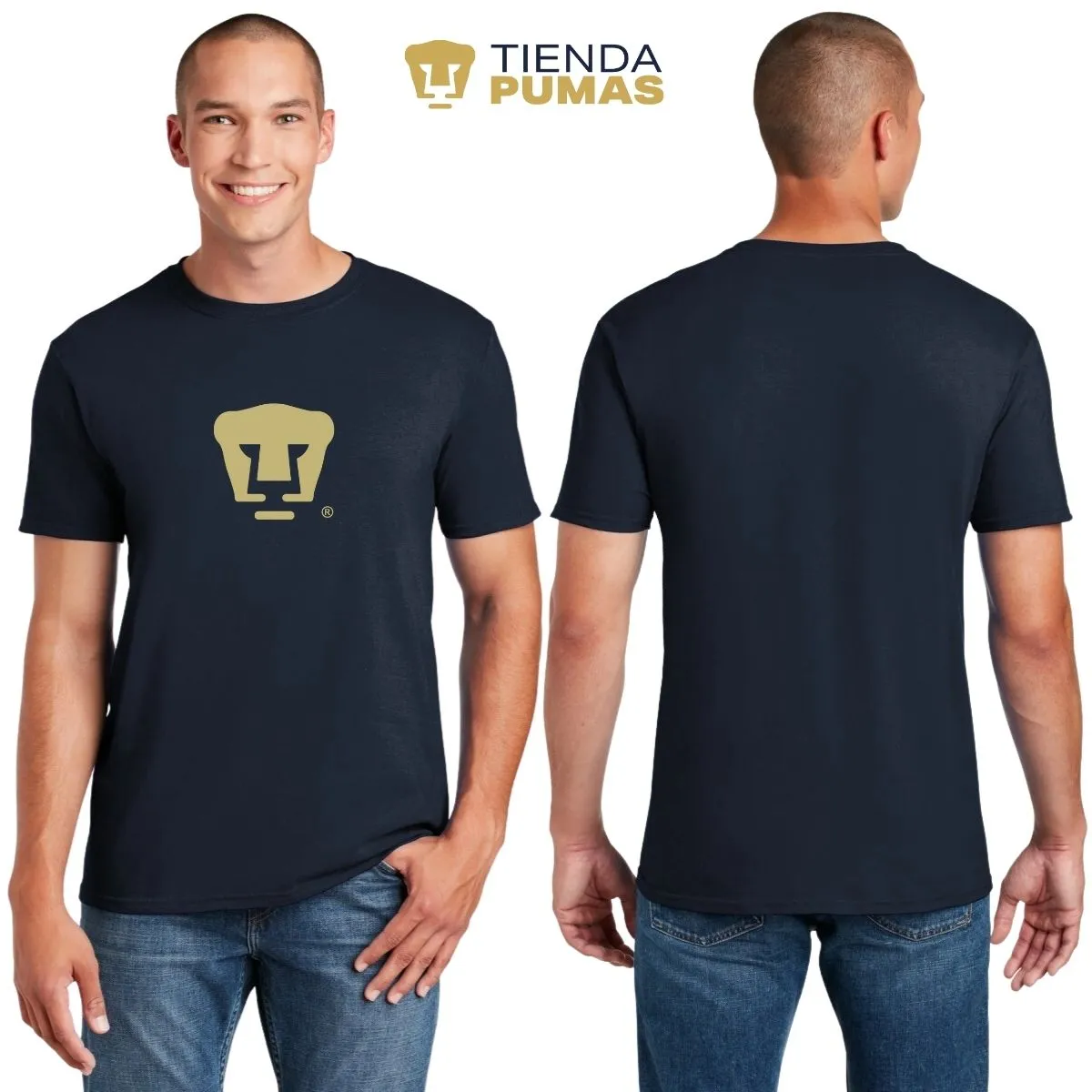 Playera Hombre Pumas UNAM Dorado Logo Vinil