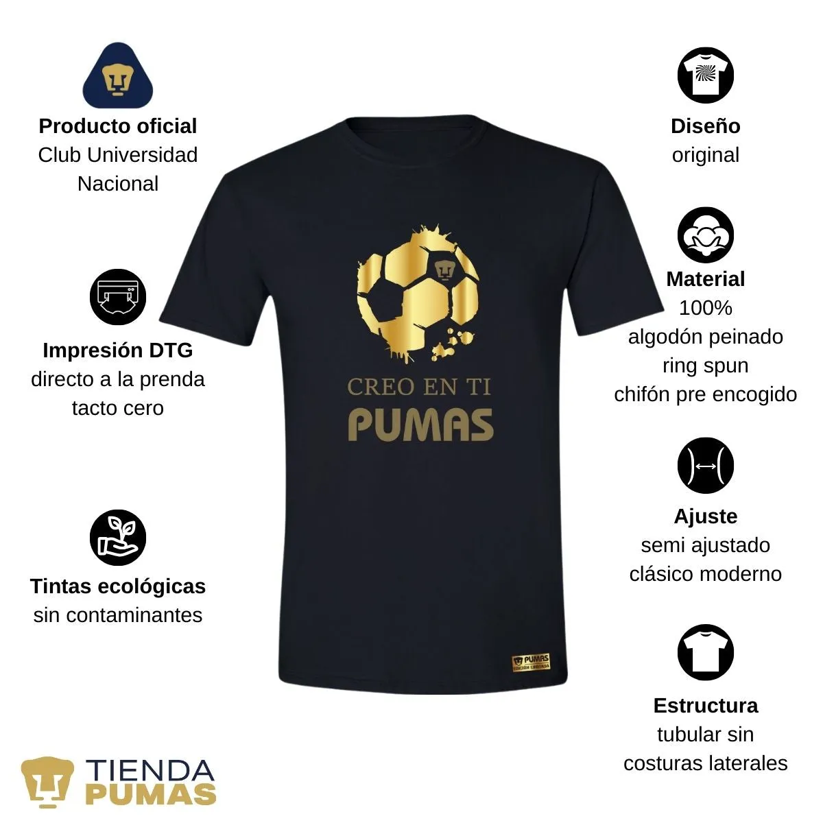 Playera Hombre Pumas UNAM Ed Limitada 2 Creo en ti