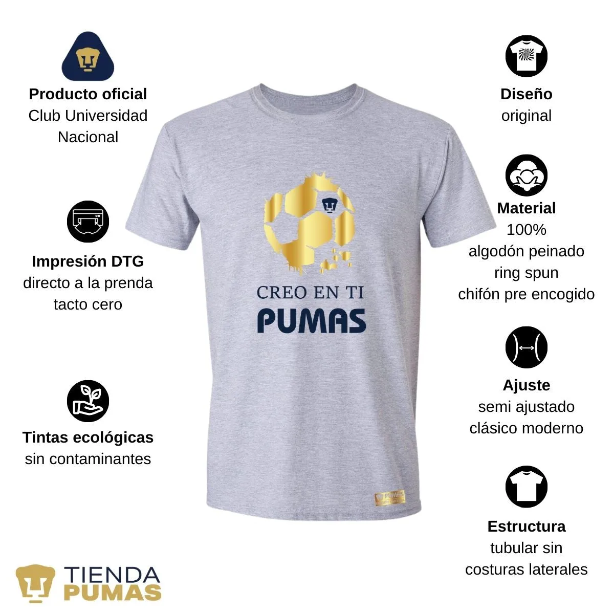 Playera Hombre Pumas UNAM Ed Limitada 2 Creo en ti