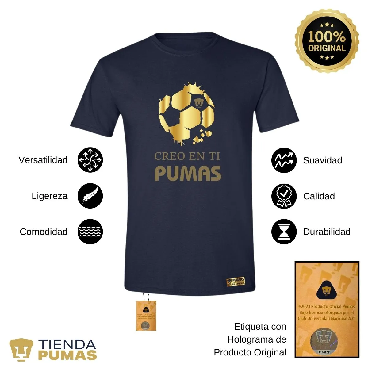 Playera Hombre Pumas UNAM Ed Limitada 2 Creo en ti