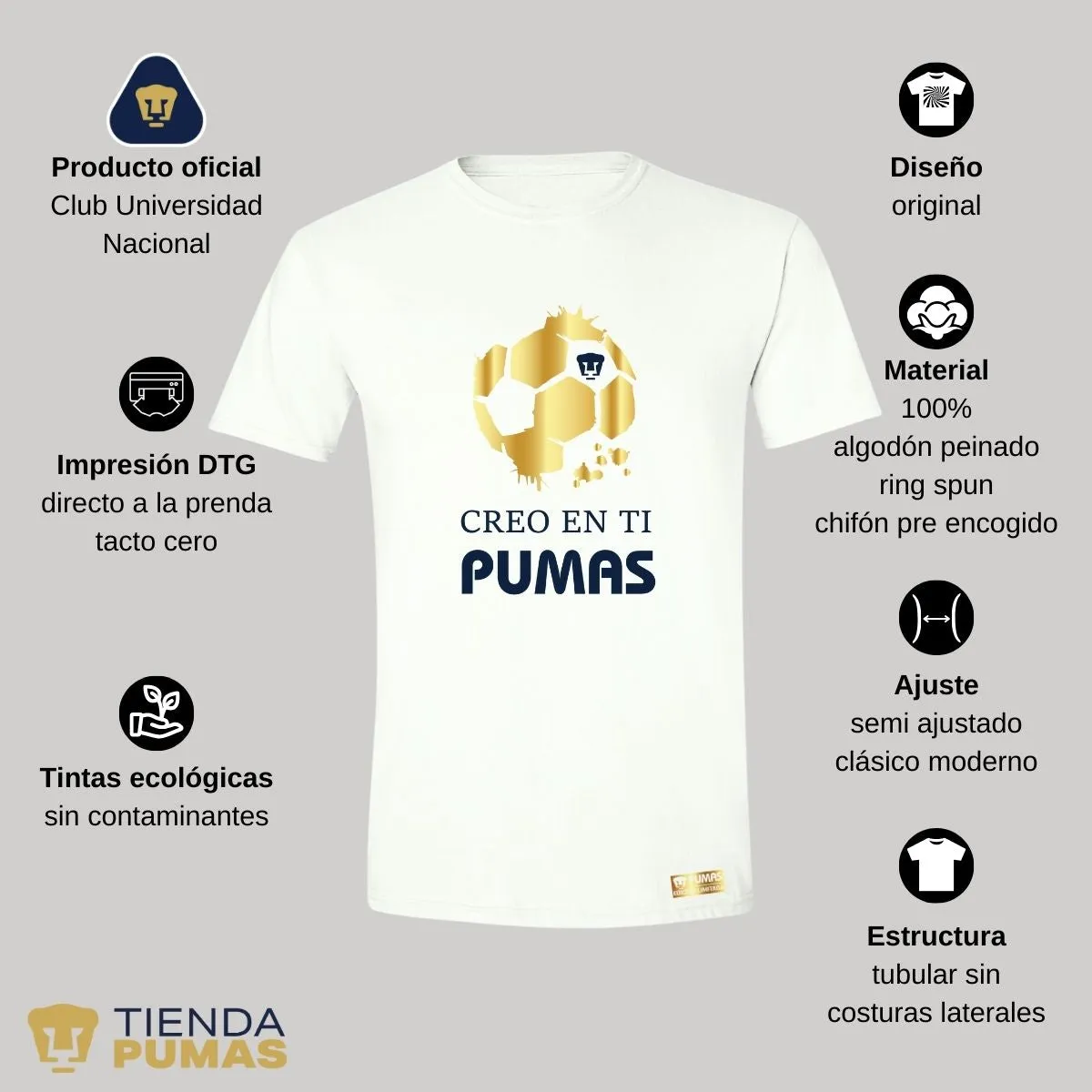 Playera Hombre Pumas UNAM Ed Limitada 2 Creo en ti