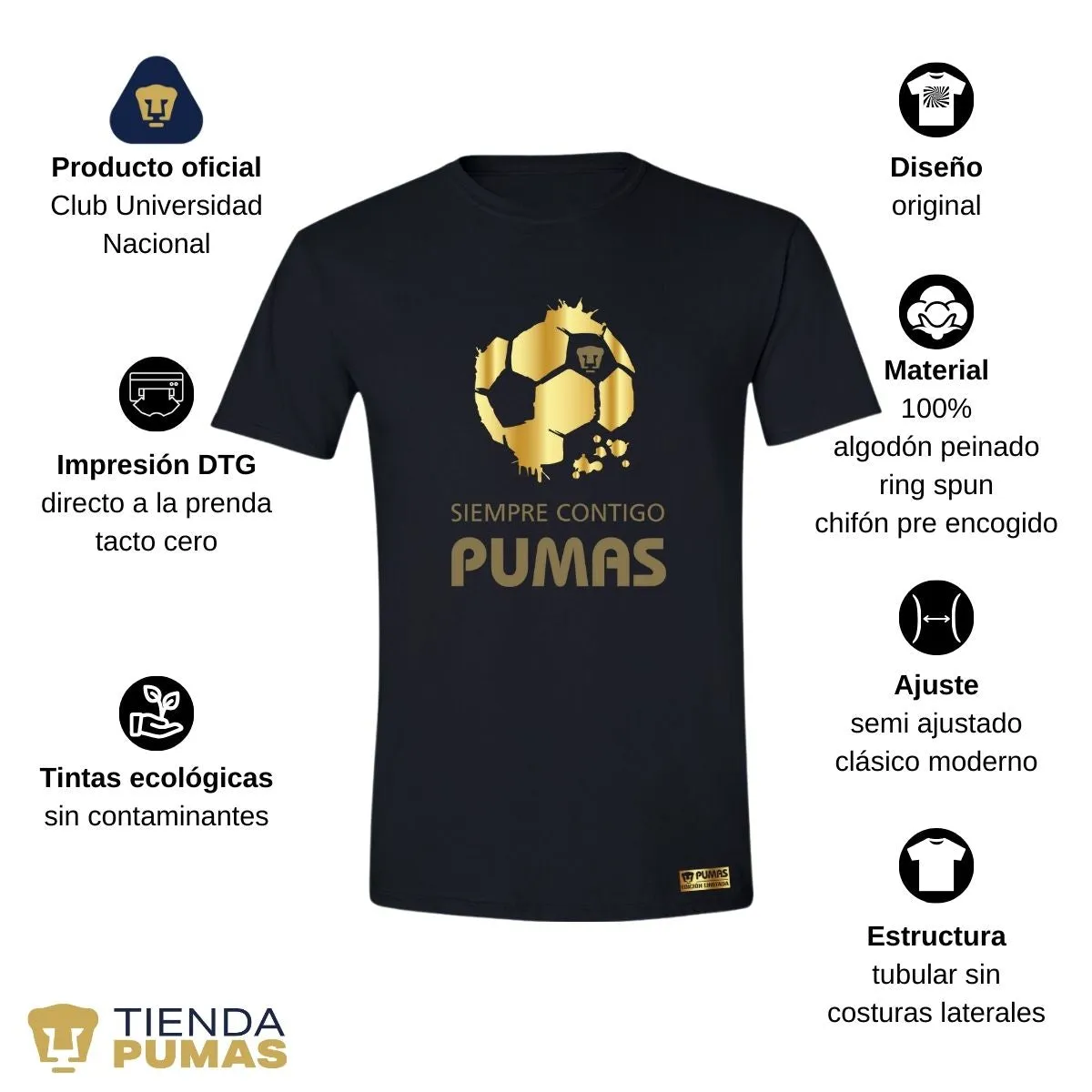 Playera Hombre Pumas UNAM Ed Limitada 2 Siempre contigo