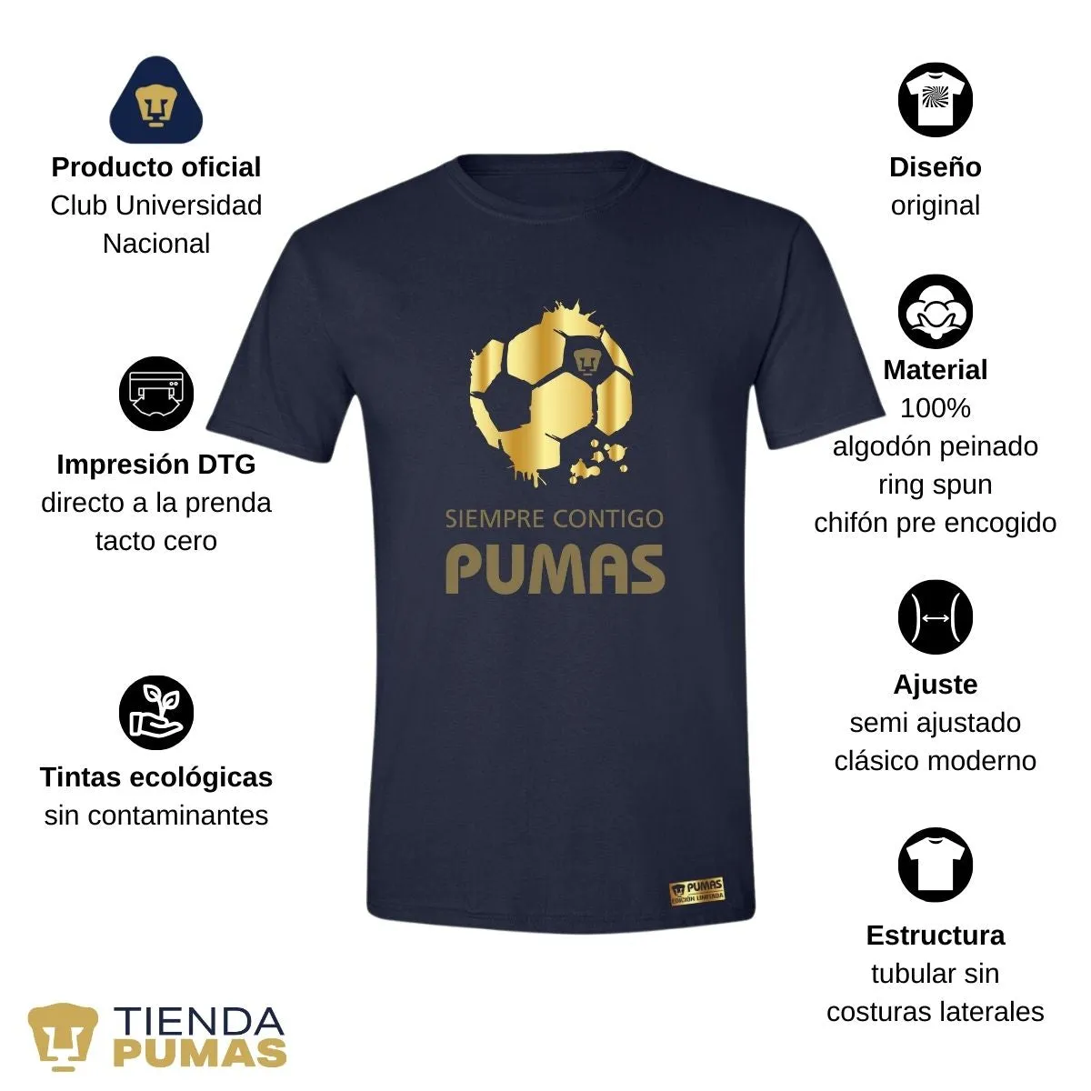 Playera Hombre Pumas UNAM Ed Limitada 2 Siempre contigo