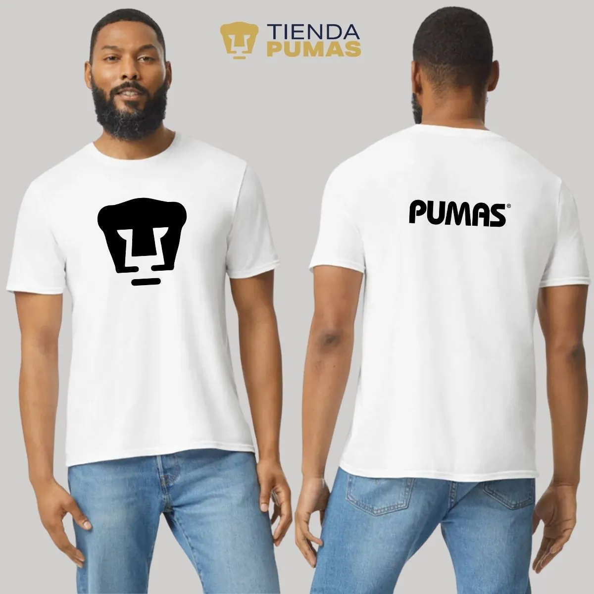 Playera Hombre Pumas UNAM Logo Monocromatico Vinil