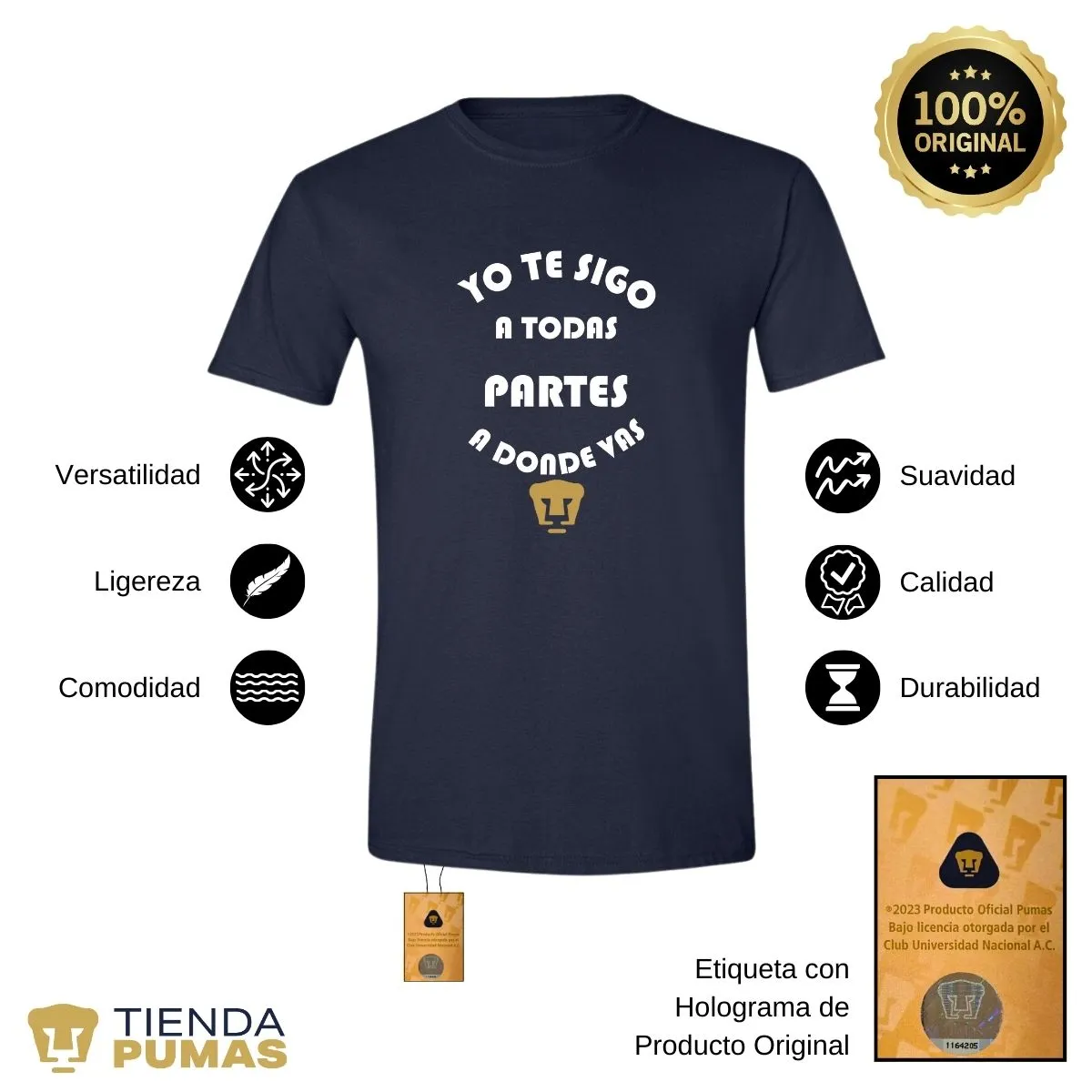 Playera Hombre Pumas UNAM te sigo