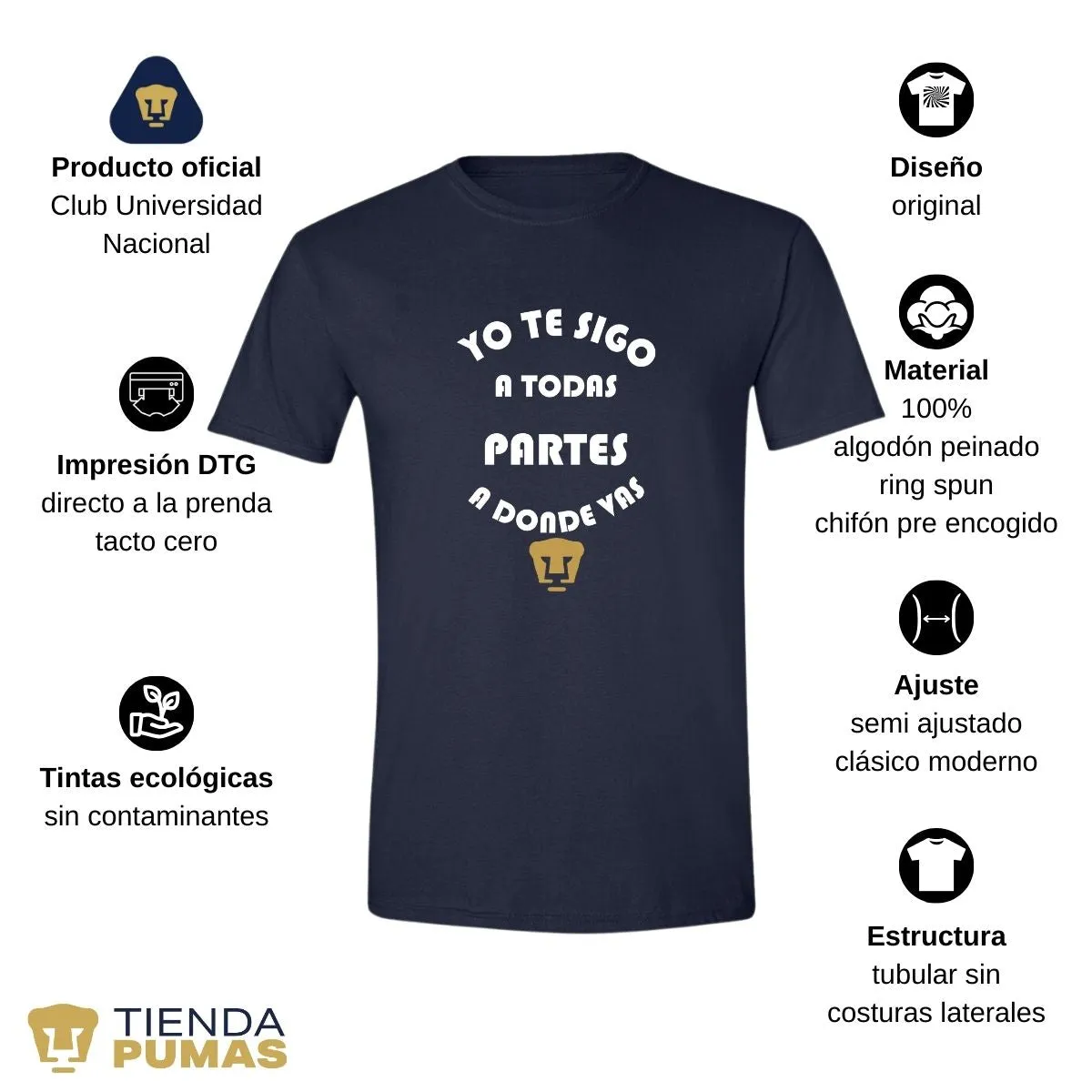 Playera Hombre Pumas UNAM te sigo