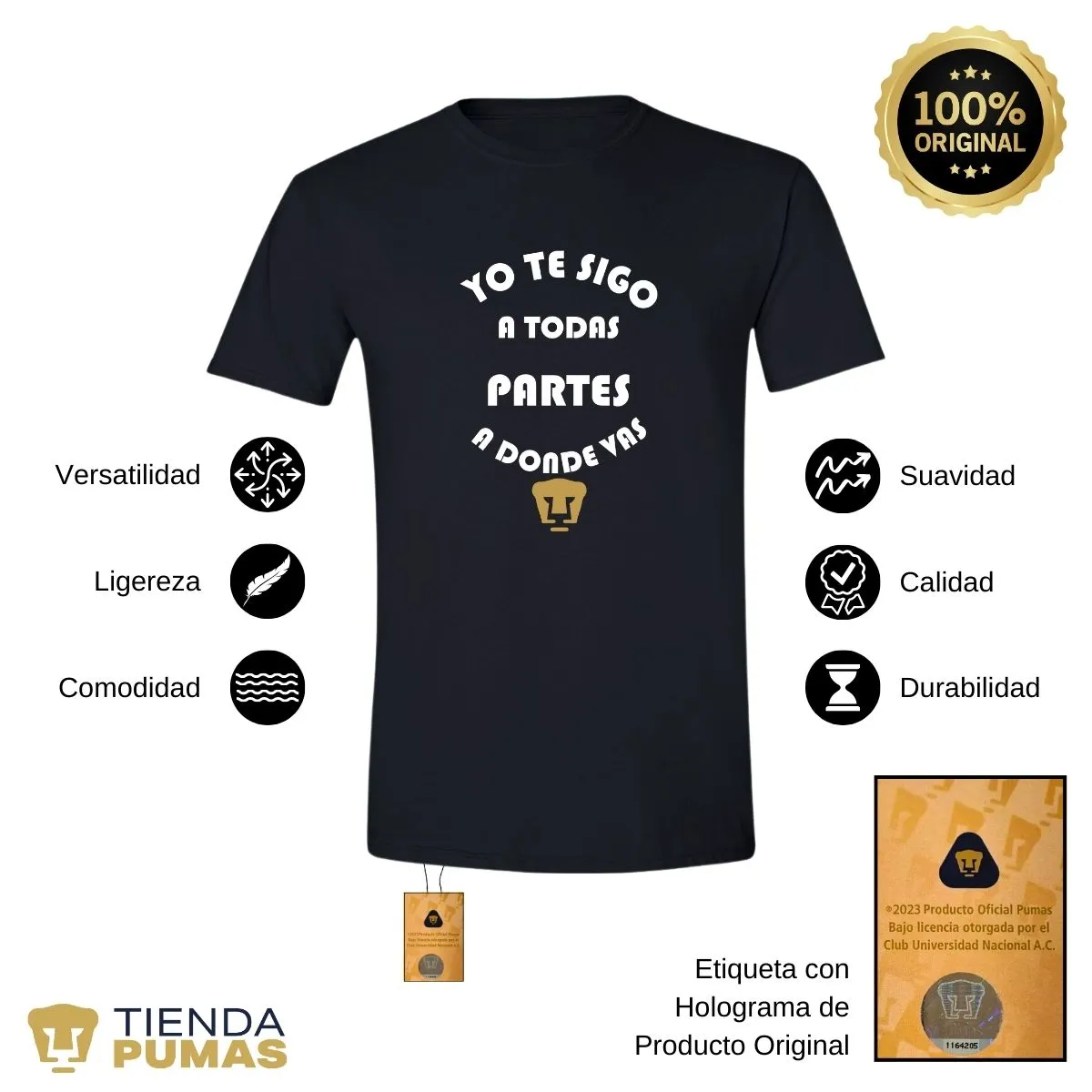 Playera Hombre Pumas UNAM te sigo