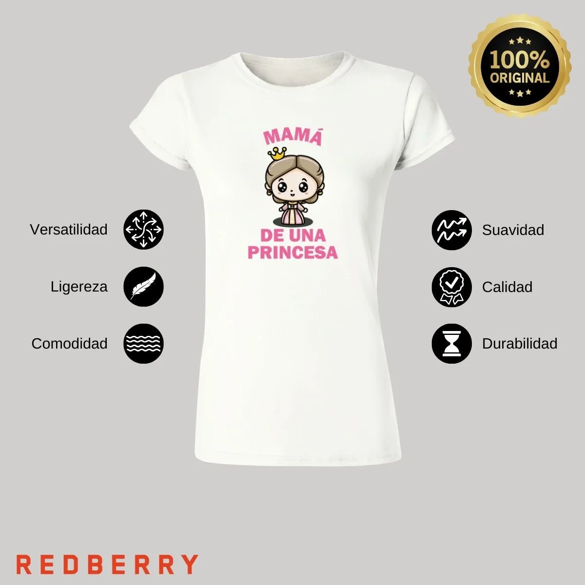 Playera Mujer Mamá de una princesa