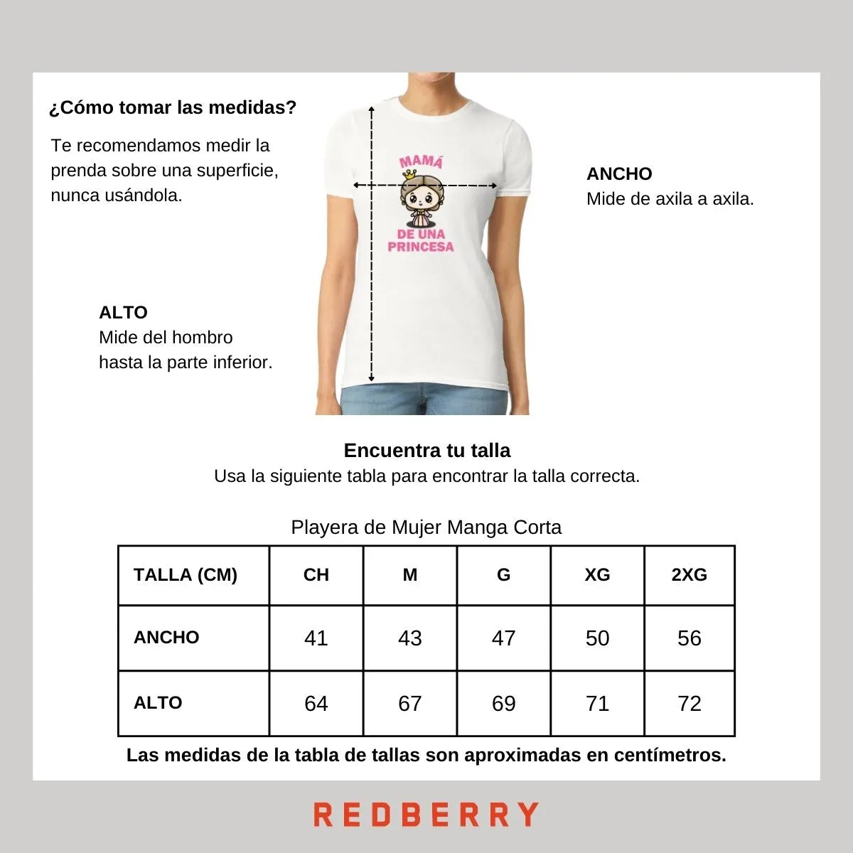 Playera Mujer Mamá de una princesa