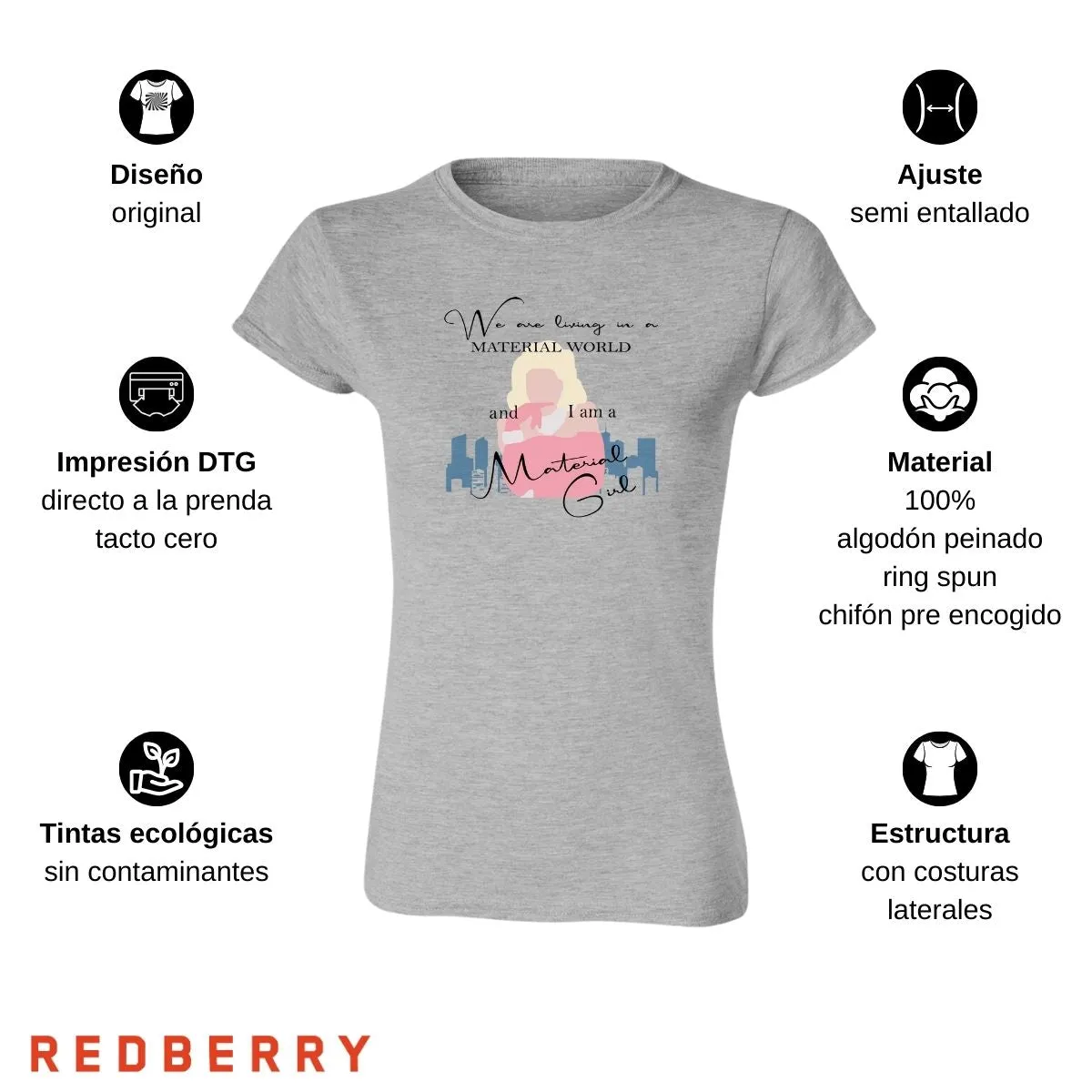 Playera Mujer Material girl