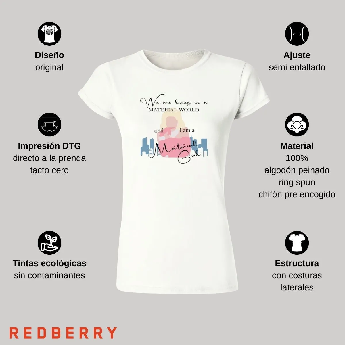 Playera Mujer Material girl