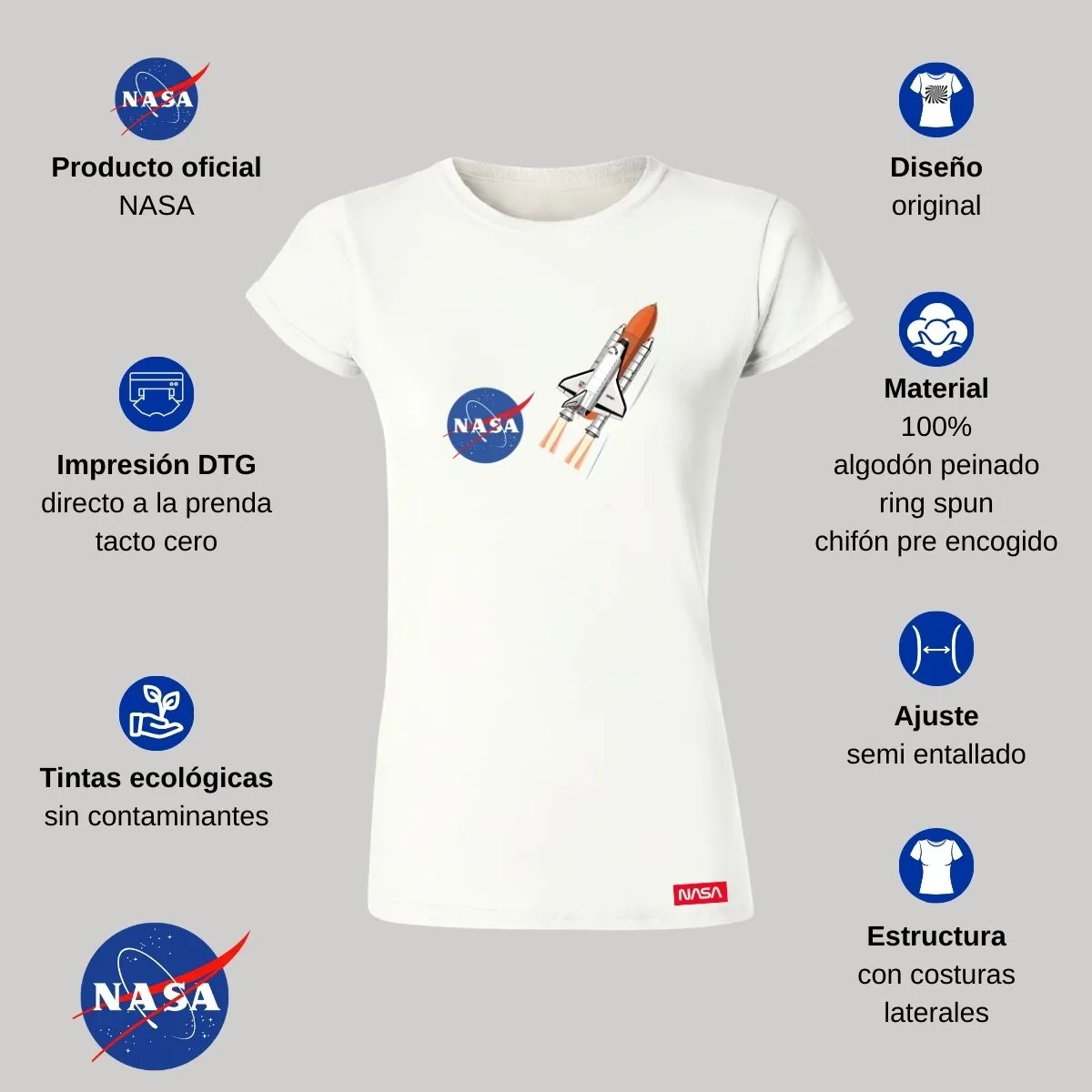 Playera Mujer Nasa Transbordador