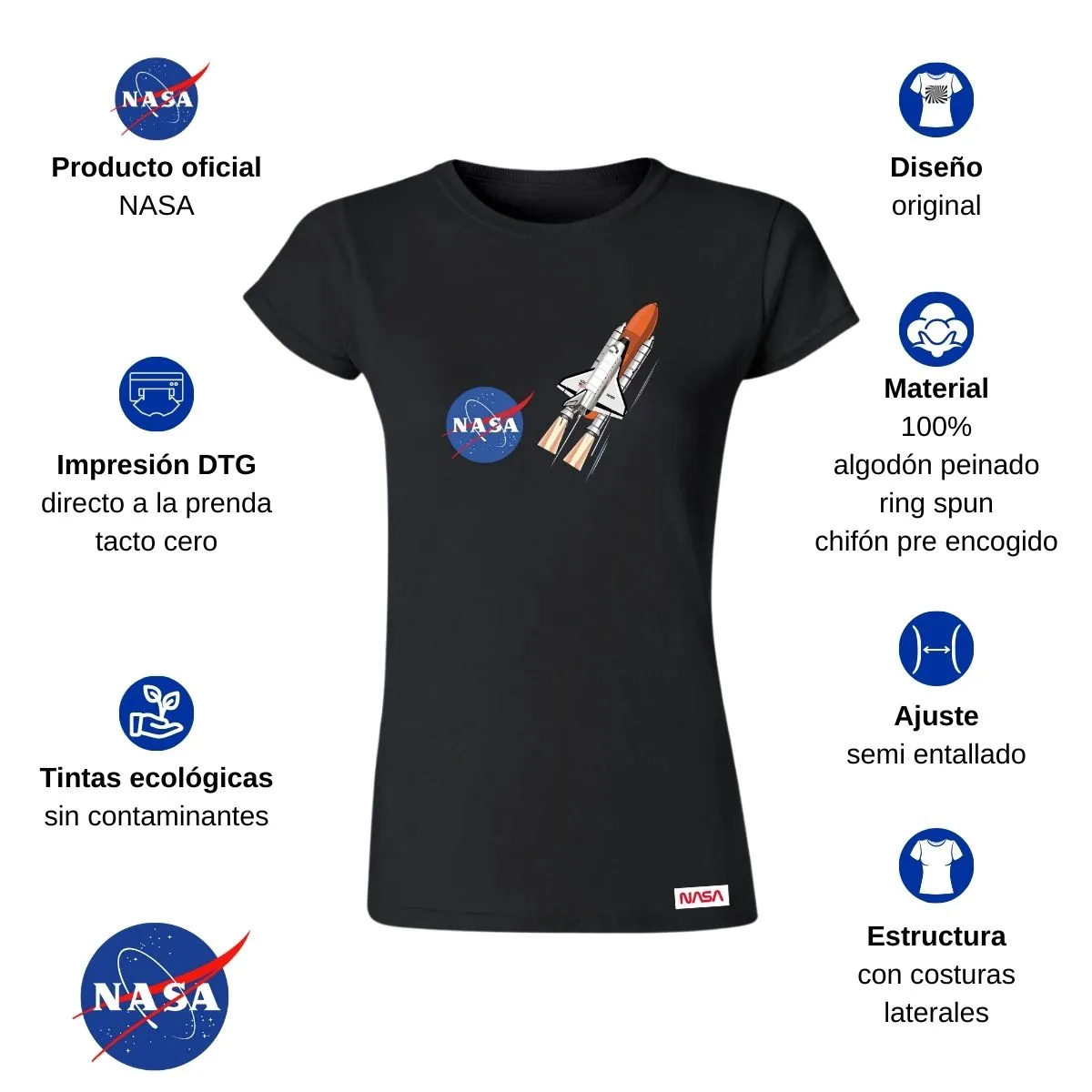 Playera Mujer Nasa Transbordador