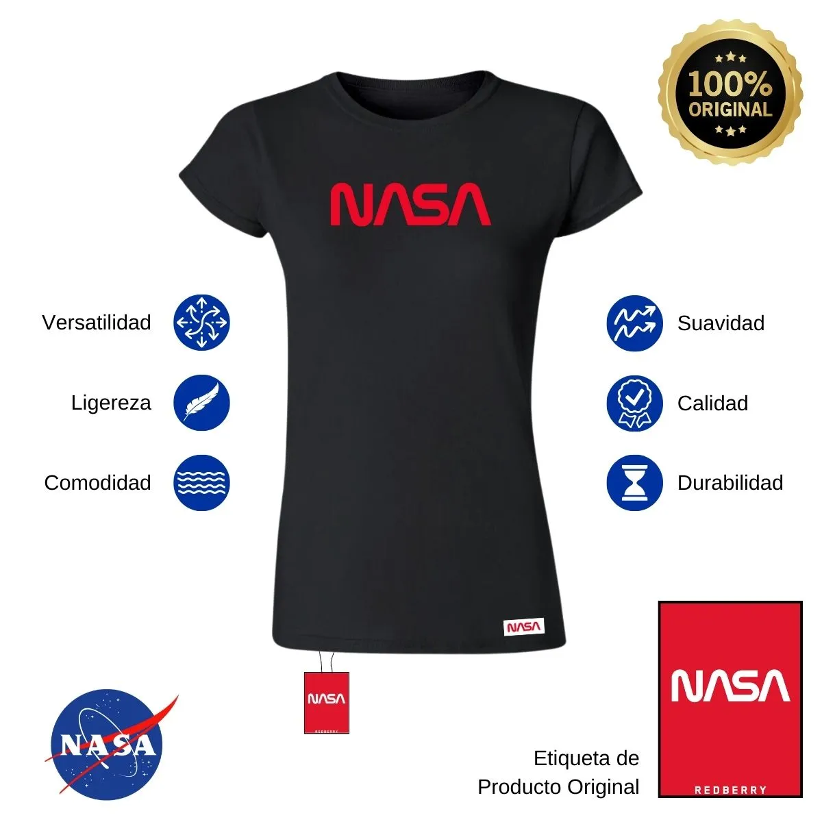 Playera Mujer Nasa Worm Red