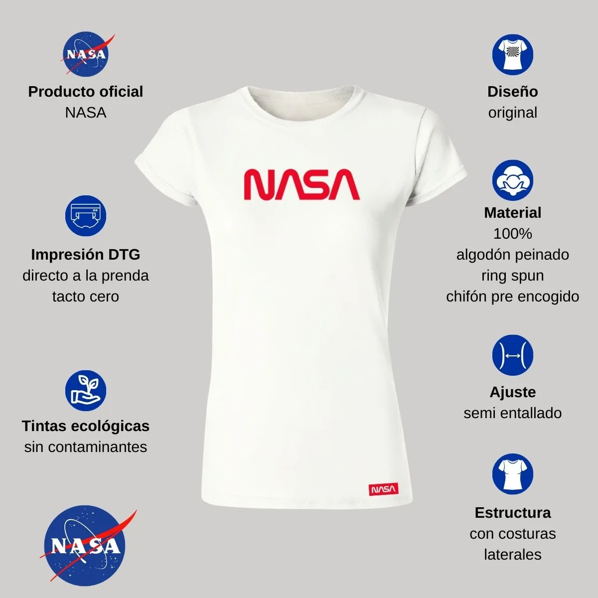 Playera Mujer Nasa Worm Red