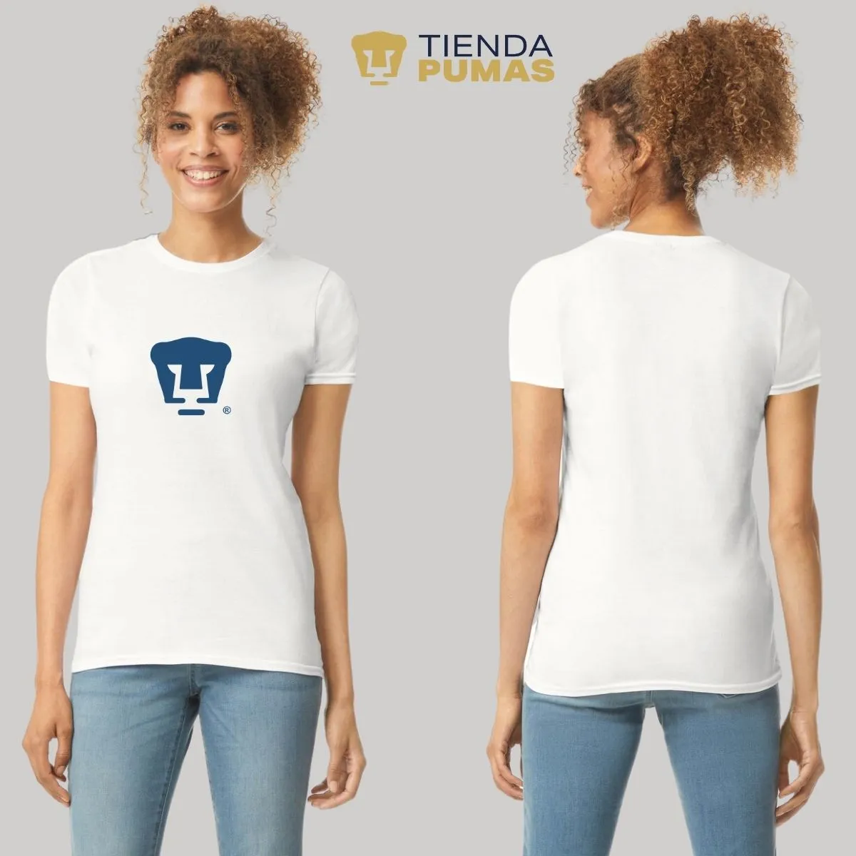 Playera Mujer Pumas UNAM Azul Logo Vinil