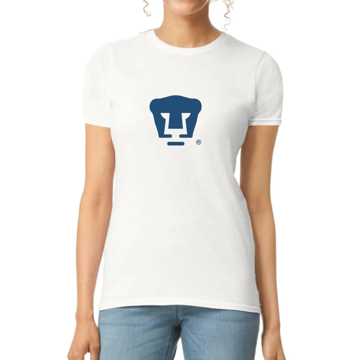 Playera Mujer Pumas UNAM Azul Logo Vinil