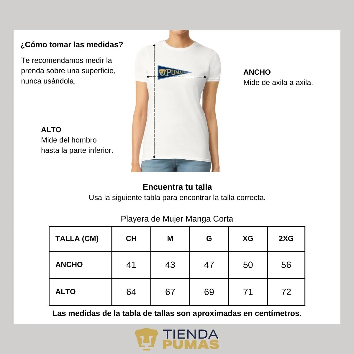 Playera Mujer Pumas UNAM Banderín