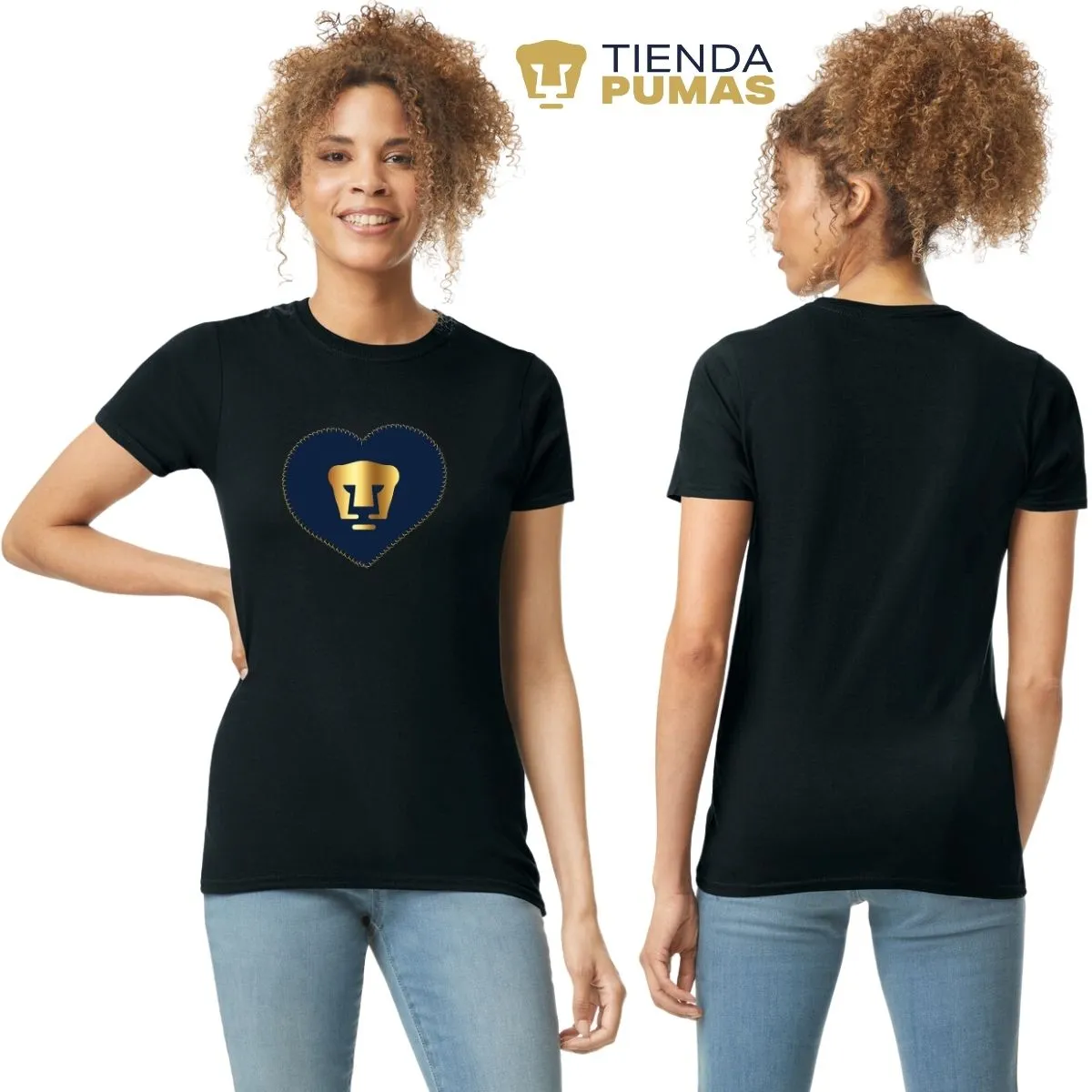 Playera Mujer Pumas UNAM Corazón bordado 2