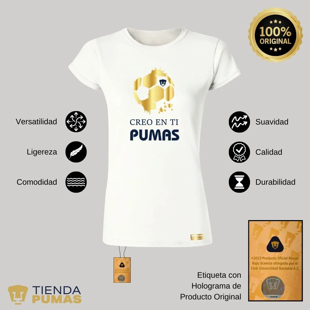 Playera Mujer Pumas UNAM Ed Limitada 2 Creo en ti