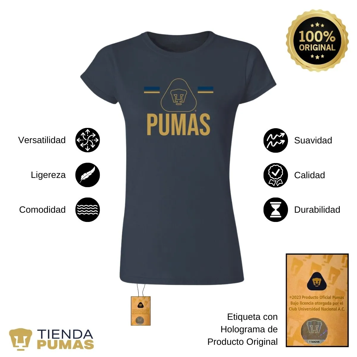 Playera Mujer Pumas UNAM Insignia