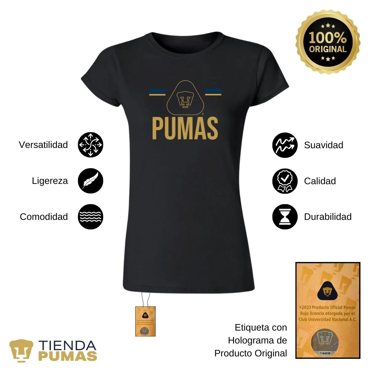 Playera Mujer Pumas UNAM Insignia