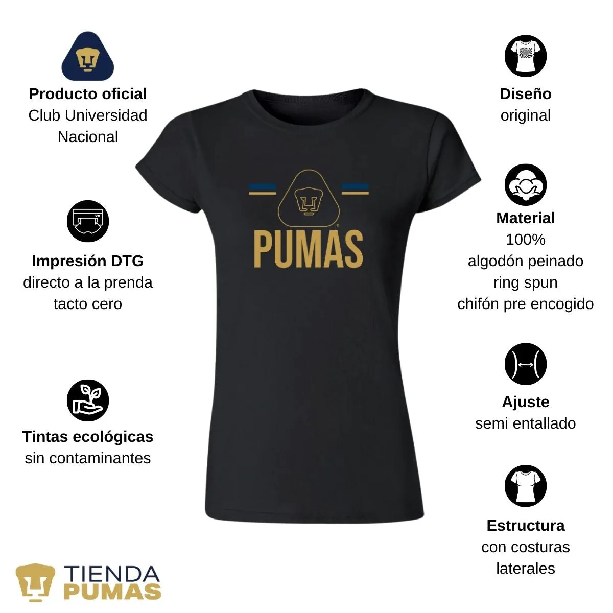 Playera Mujer Pumas UNAM Insignia