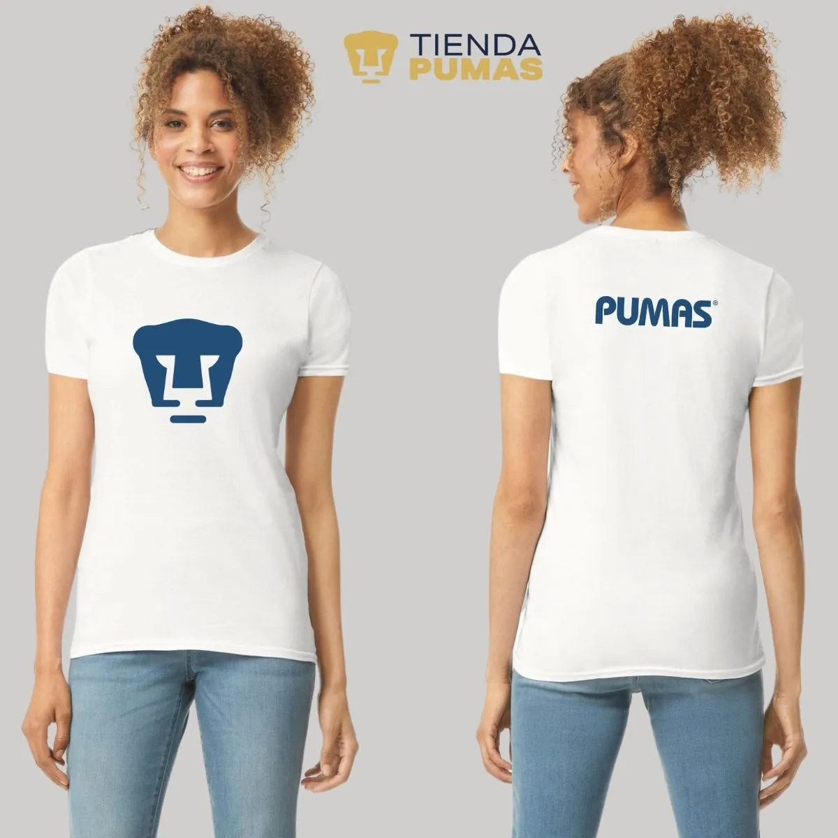 Playera Mujer Pumas UNAM Logo Azul Vinil