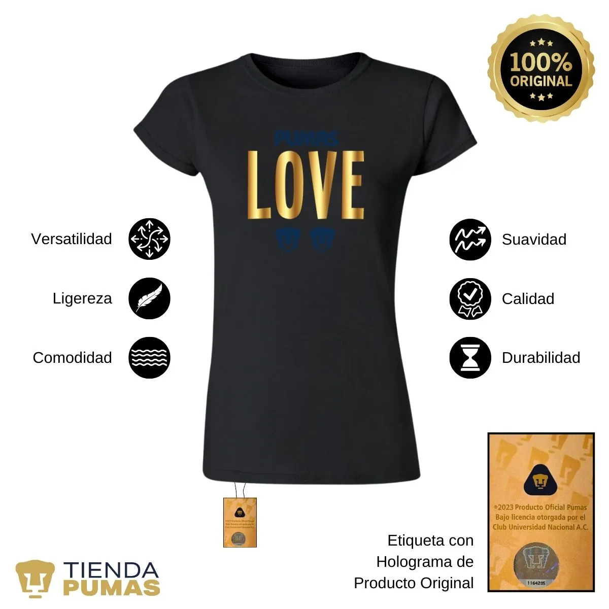 Playera Mujer Pumas UNAM Love