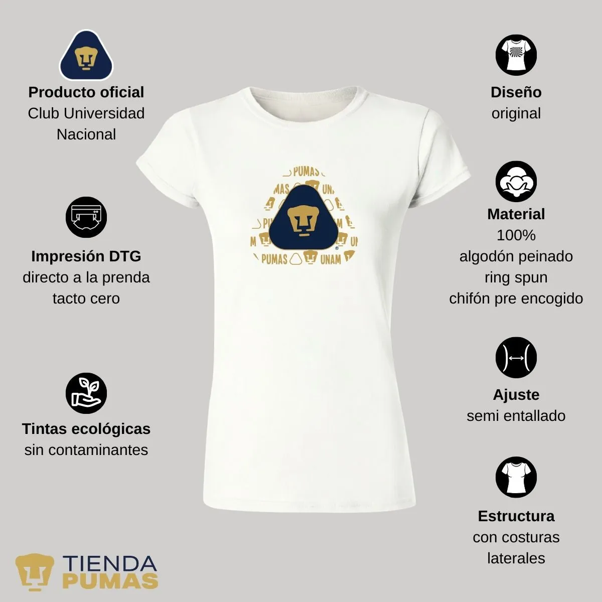 Playera Mujer Pumas UNAM triangular