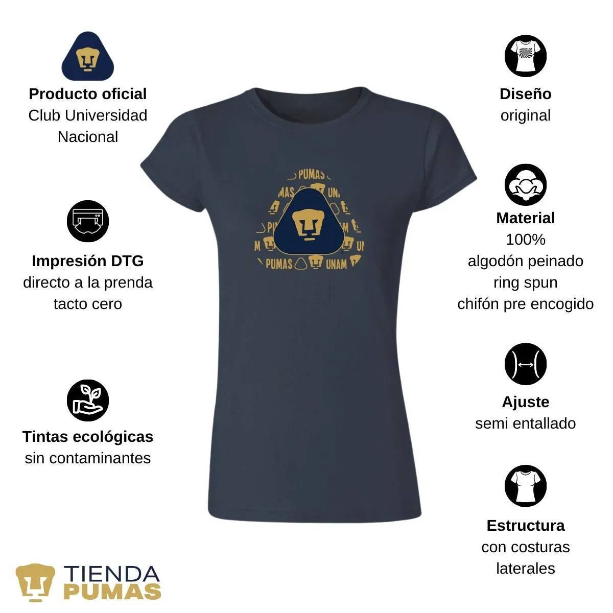 Playera Mujer Pumas UNAM triangular