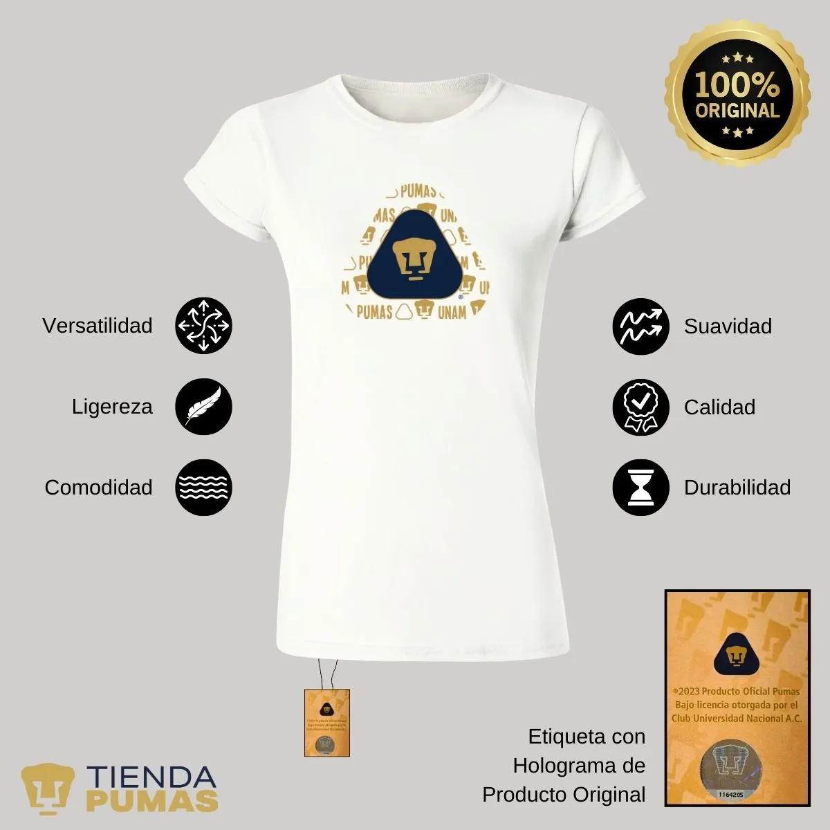 Playera Mujer Pumas UNAM triangular