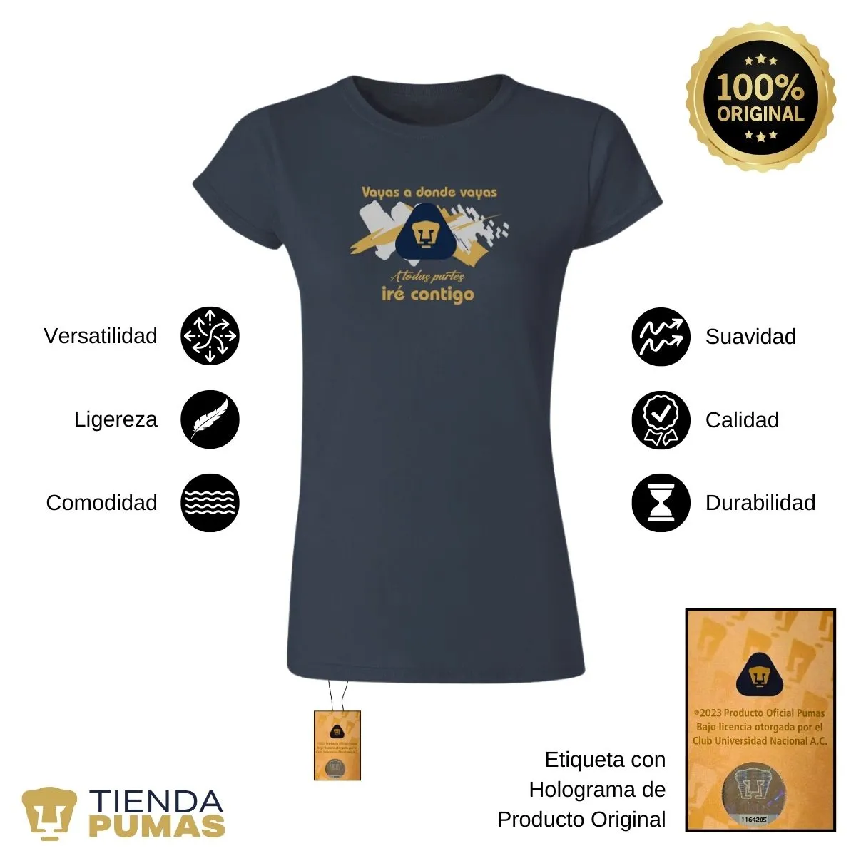 Playera Mujer Pumas UNAM vuelta